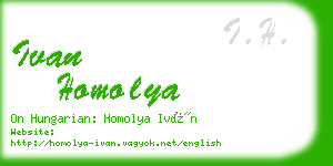 ivan homolya business card